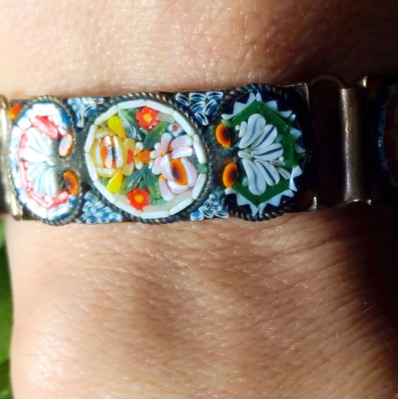 Spectacular Vintage Gold Micro-Mosaic Italian Bracelet - Picture 4 of 8